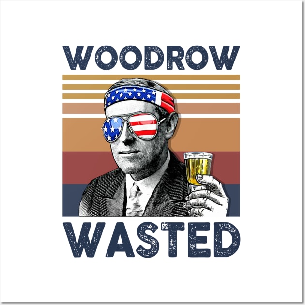 Woodrow Wasted US Drinking 4th Of July Vintage Shirt Independence Day American T-Shirt Wall Art by Krysta Clothing